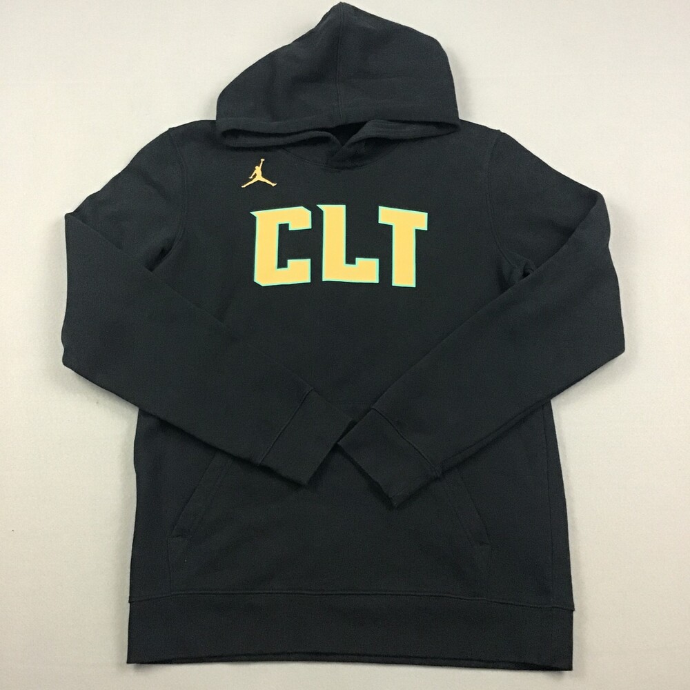 Charlotte Hornets Hoodie Boys Extra Large Black Jordan Sweatshirt Pullover NBA